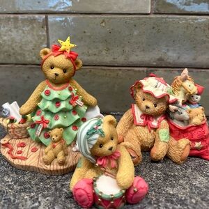 Cherished Teddies Lot Christmas Navaeh Dressed In Christmas Spirit